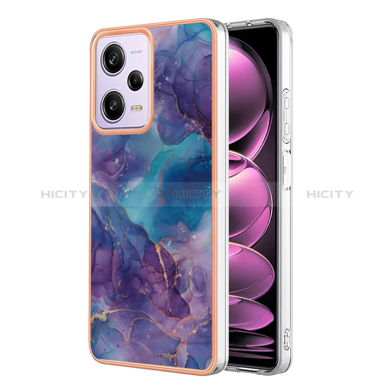 Handyhülle Silikon Hülle Gummi Schutzhülle Flexible Modisch Muster YB7 für Xiaomi Redmi Note 12 Pro 5G Violett Plus