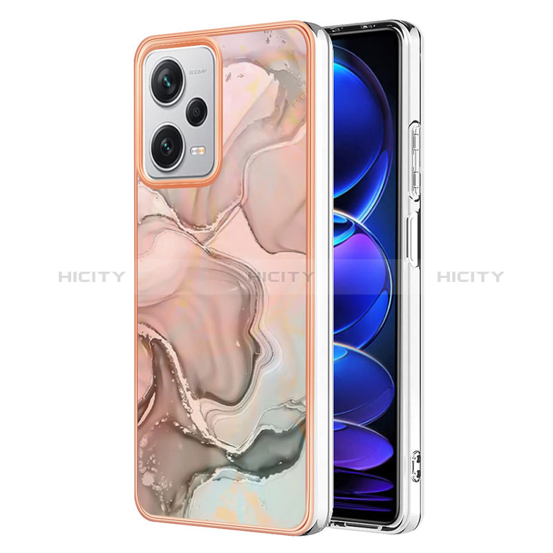 Handyhülle Silikon Hülle Gummi Schutzhülle Flexible Modisch Muster YB7 für Xiaomi Redmi Note 12 Pro+ Plus 5G Rosa Plus