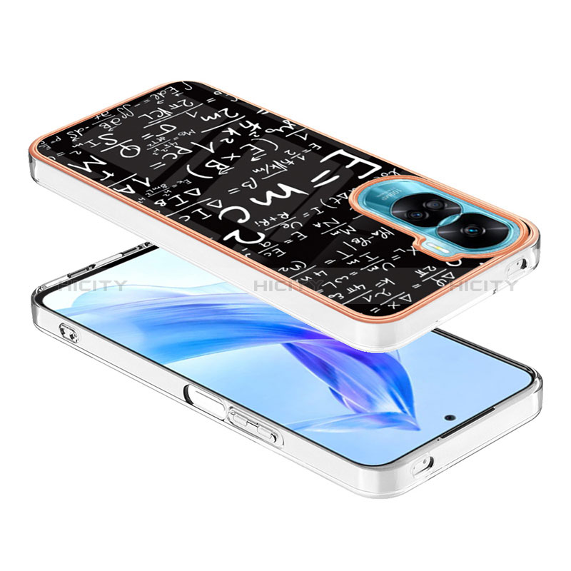 Handyhülle Silikon Hülle Gummi Schutzhülle Flexible Modisch Muster YB8 für Huawei Honor 90 Lite 5G Schwarz Plus