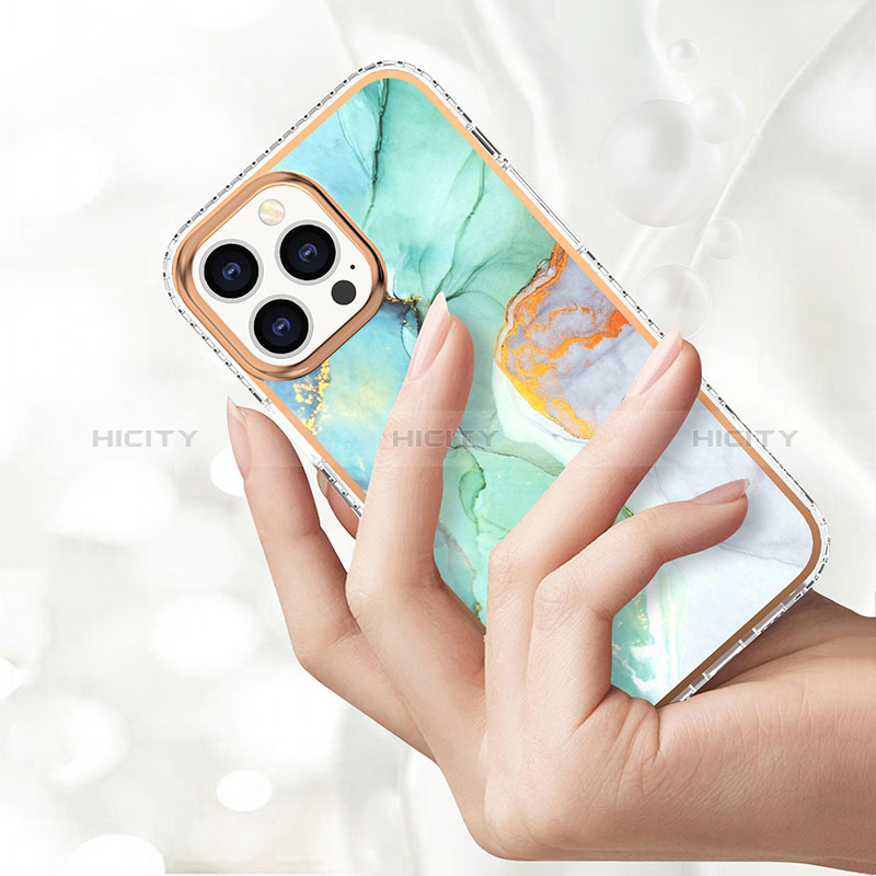 Handyhülle Silikon Hülle Gummi Schutzhülle Flexible Modisch Muster YJ1 für Apple iPhone 13 Pro Max groß