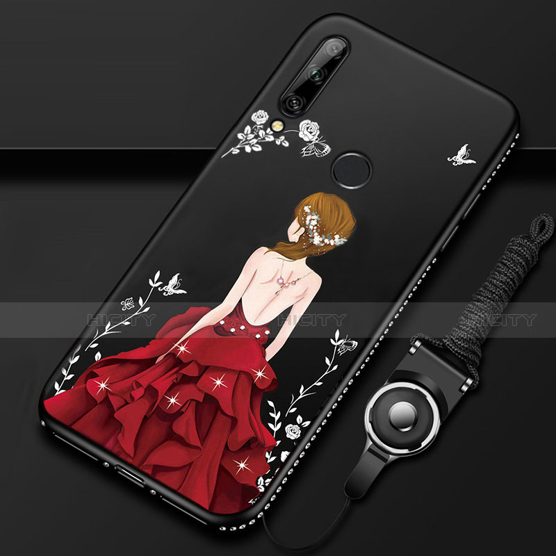 Handyhülle Silikon Hülle Gummi Schutzhülle Flexible Motiv Kleid Mädchen für Huawei Enjoy 10 Plus