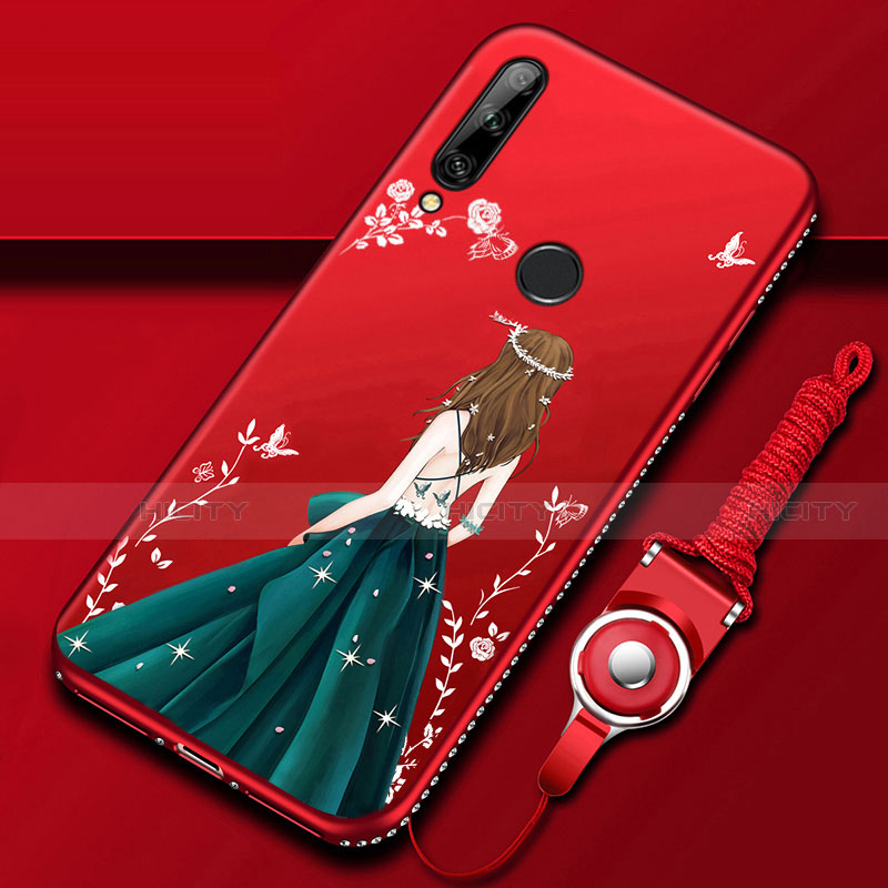 Handyhülle Silikon Hülle Gummi Schutzhülle Flexible Motiv Kleid Mädchen für Huawei Enjoy 10 Plus