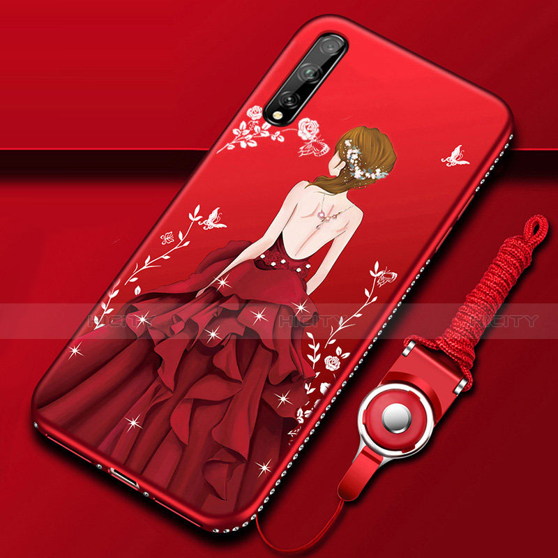 Handyhülle Silikon Hülle Gummi Schutzhülle Flexible Motiv Kleid Mädchen für Huawei Enjoy 10S