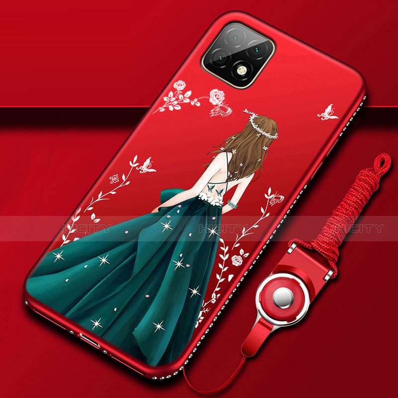 Handyhülle Silikon Hülle Gummi Schutzhülle Flexible Motiv Kleid Mädchen für Huawei Enjoy 20 5G