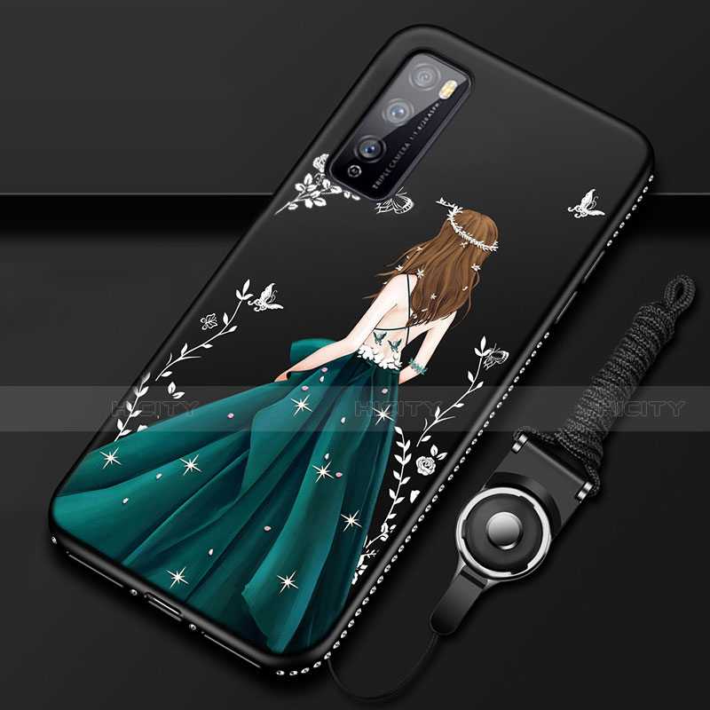 Handyhülle Silikon Hülle Gummi Schutzhülle Flexible Motiv Kleid Mädchen für Huawei Enjoy Z 5G groß