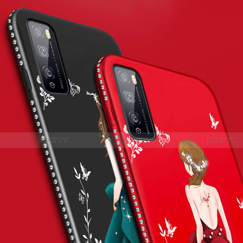 Handyhülle Silikon Hülle Gummi Schutzhülle Flexible Motiv Kleid Mädchen für Huawei Enjoy Z 5G groß