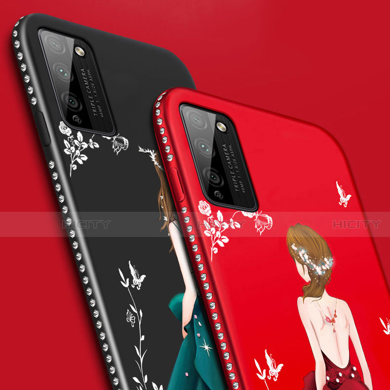 Handyhülle Silikon Hülle Gummi Schutzhülle Flexible Motiv Kleid Mädchen für Huawei Honor 30 Lite 5G