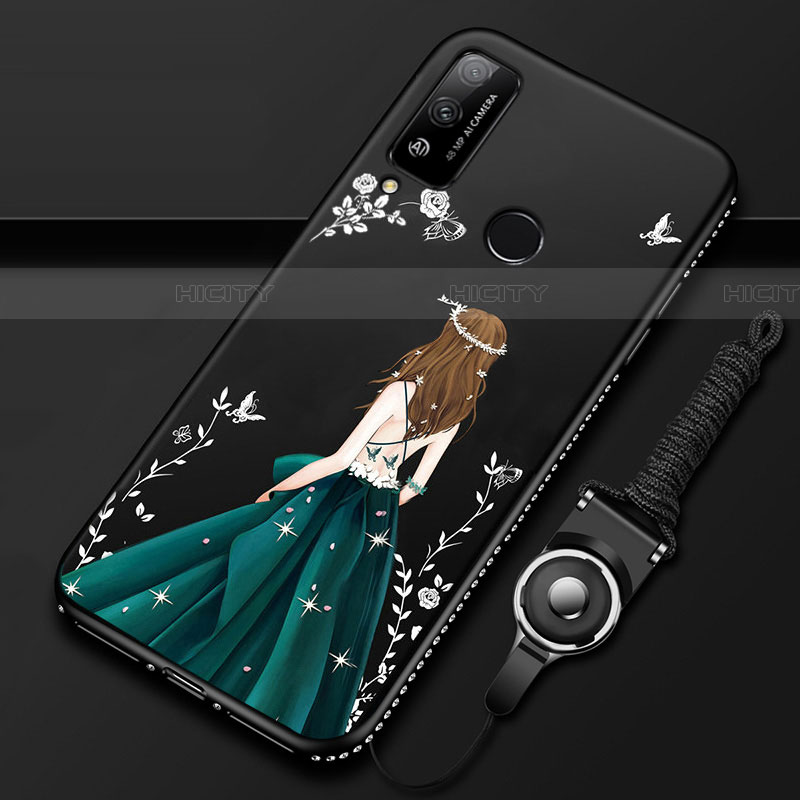 Handyhülle Silikon Hülle Gummi Schutzhülle Flexible Motiv Kleid Mädchen für Huawei Honor Play4T Grün