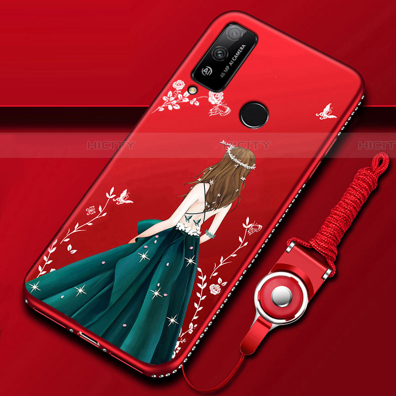 Handyhülle Silikon Hülle Gummi Schutzhülle Flexible Motiv Kleid Mädchen für Huawei Honor Play4T Plusfarbig