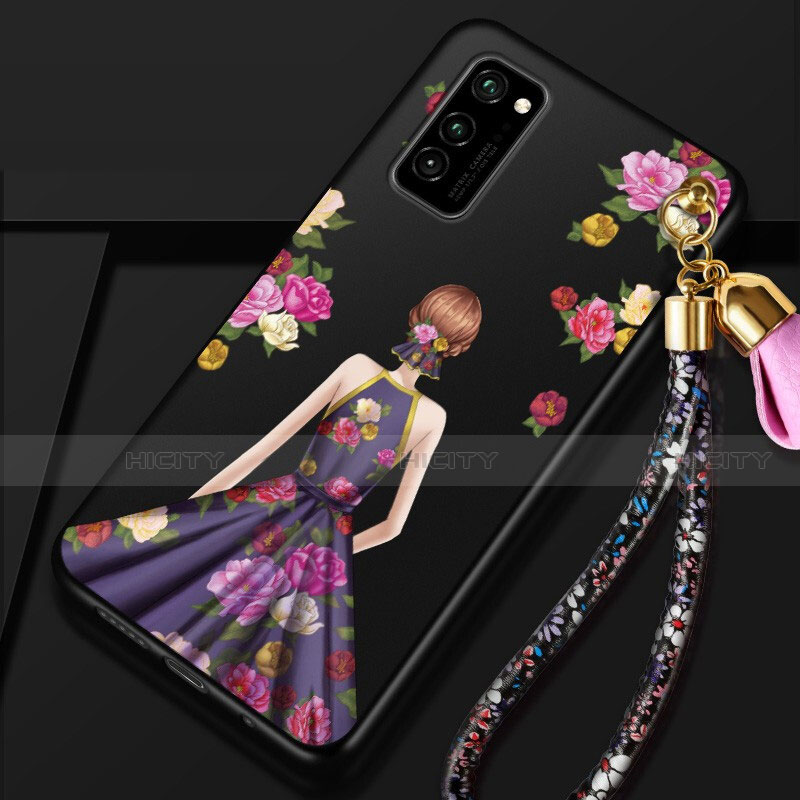 Handyhülle Silikon Hülle Gummi Schutzhülle Flexible Motiv Kleid Mädchen für Huawei Honor V30 Pro 5G