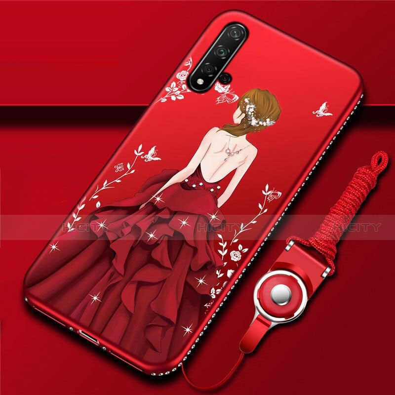 Handyhülle Silikon Hülle Gummi Schutzhülle Flexible Motiv Kleid Mädchen für Huawei Nova 5 groß