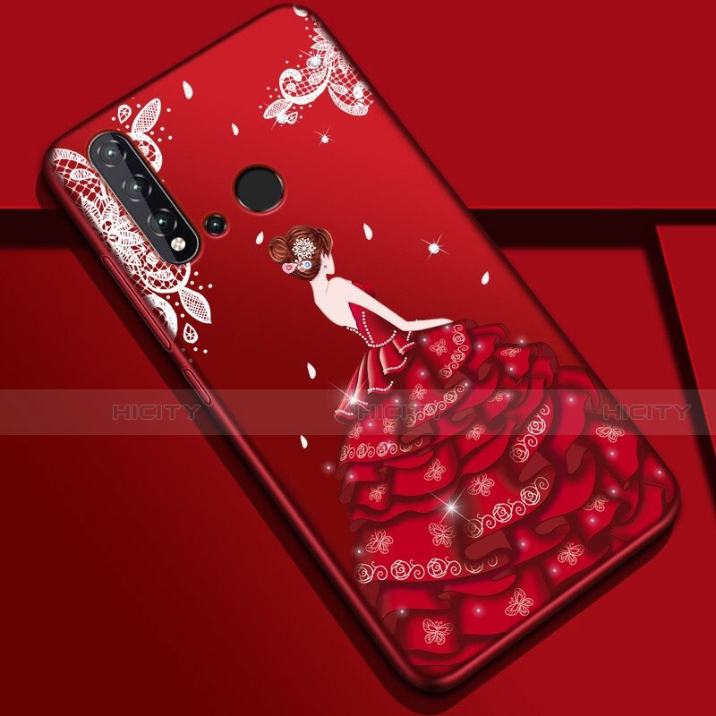 Handyhülle Silikon Hülle Gummi Schutzhülle Flexible Motiv Kleid Mädchen für Huawei Nova 5i groß