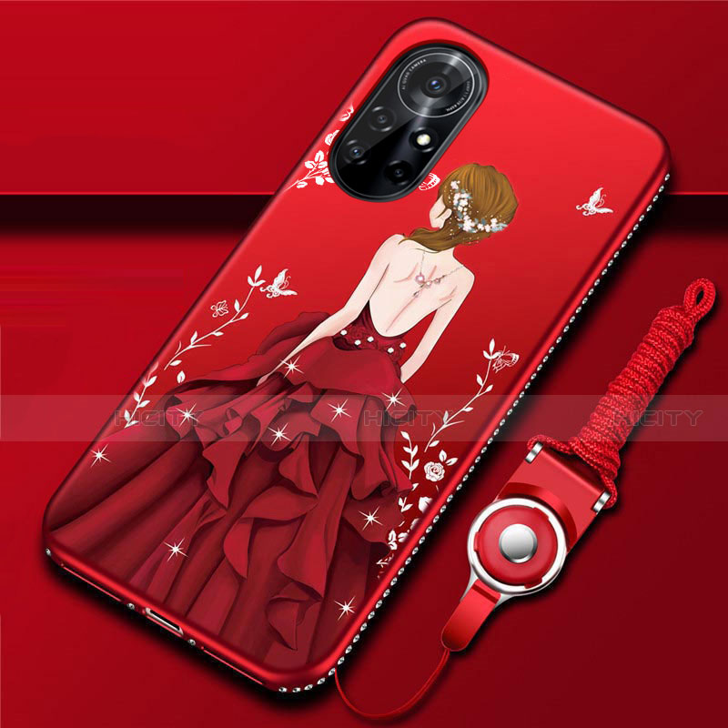 Handyhülle Silikon Hülle Gummi Schutzhülle Flexible Motiv Kleid Mädchen für Huawei Nova 8 Pro 5G groß