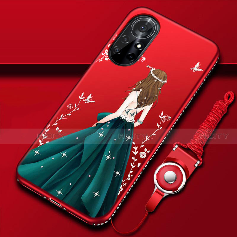 Handyhülle Silikon Hülle Gummi Schutzhülle Flexible Motiv Kleid Mädchen für Huawei Nova 8 Pro 5G Grün Plus