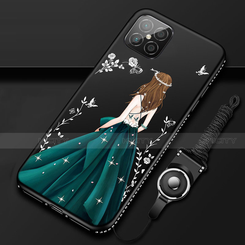 Handyhülle Silikon Hülle Gummi Schutzhülle Flexible Motiv Kleid Mädchen für Huawei Nova 8 SE 5G Grün