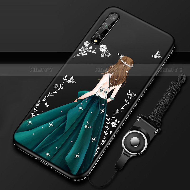 Handyhülle Silikon Hülle Gummi Schutzhülle Flexible Motiv Kleid Mädchen für Huawei P smart S groß