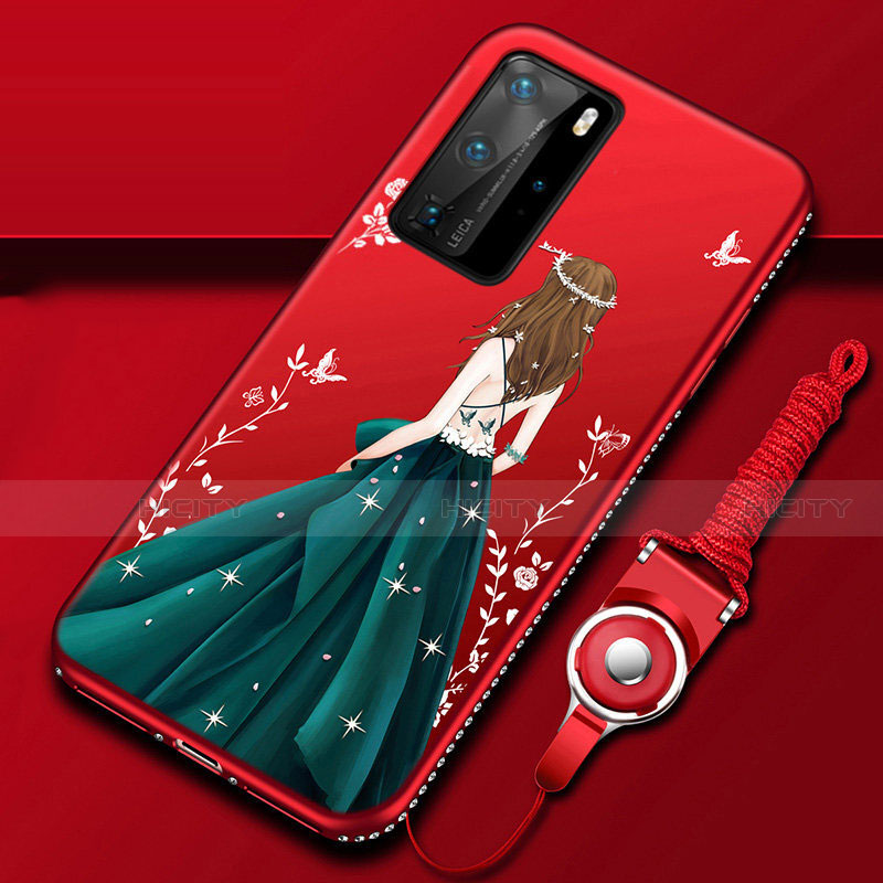 Handyhülle Silikon Hülle Gummi Schutzhülle Flexible Motiv Kleid Mädchen für Huawei P40 Pro