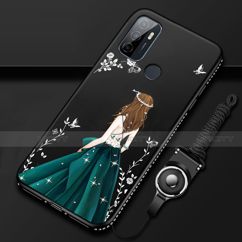 Handyhülle Silikon Hülle Gummi Schutzhülle Flexible Motiv Kleid Mädchen für Oppo A32