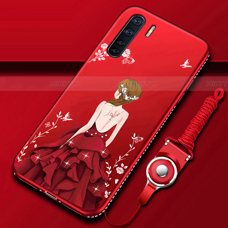 Handyhülle Silikon Hülle Gummi Schutzhülle Flexible Motiv Kleid Mädchen für Oppo A91