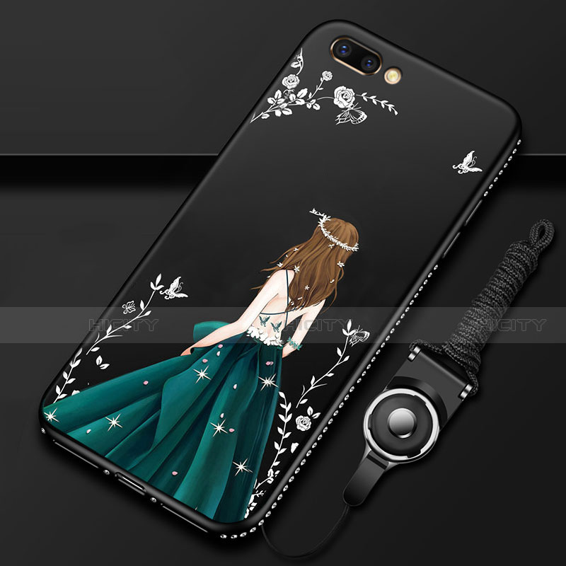 Handyhülle Silikon Hülle Gummi Schutzhülle Flexible Motiv Kleid Mädchen für Oppo AX5