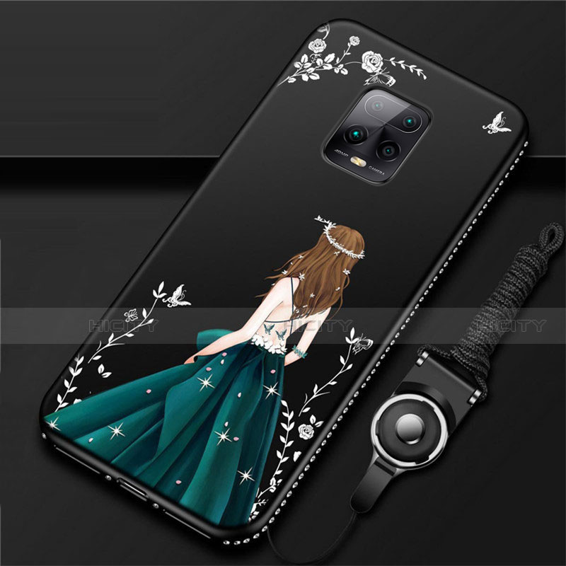 Handyhülle Silikon Hülle Gummi Schutzhülle Flexible Motiv Kleid Mädchen für Xiaomi Redmi 10X Pro 5G Grün