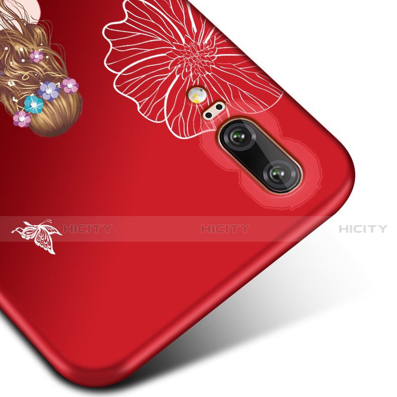 Handyhülle Silikon Hülle Gummi Schutzhülle Flexible Motiv Kleid Mädchen K01 für Huawei P20 groß