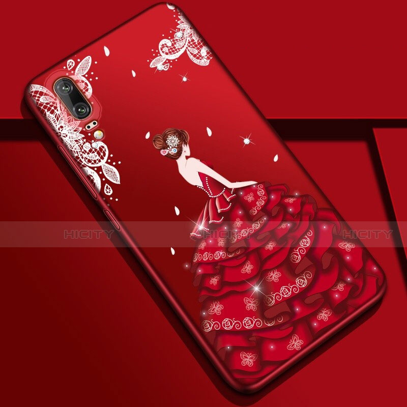 Handyhülle Silikon Hülle Gummi Schutzhülle Flexible Motiv Kleid Mädchen K01 für Huawei P20 Plusfarbig Plus