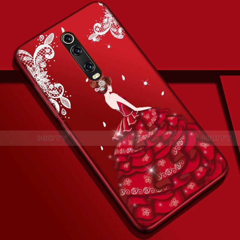 Handyhülle Silikon Hülle Gummi Schutzhülle Flexible Motiv Kleid Mädchen K01 für Xiaomi Mi 9T Bunt