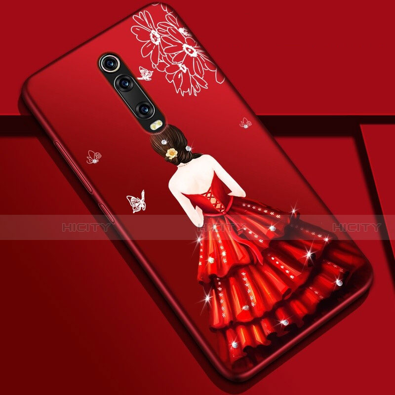 Handyhülle Silikon Hülle Gummi Schutzhülle Flexible Motiv Kleid Mädchen K01 für Xiaomi Mi 9T Plusfarbig Plus