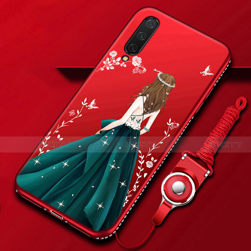 Handyhülle Silikon Hülle Gummi Schutzhülle Flexible Motiv Kleid Mädchen K01 für Xiaomi Mi A3 Plusfarbig Plus