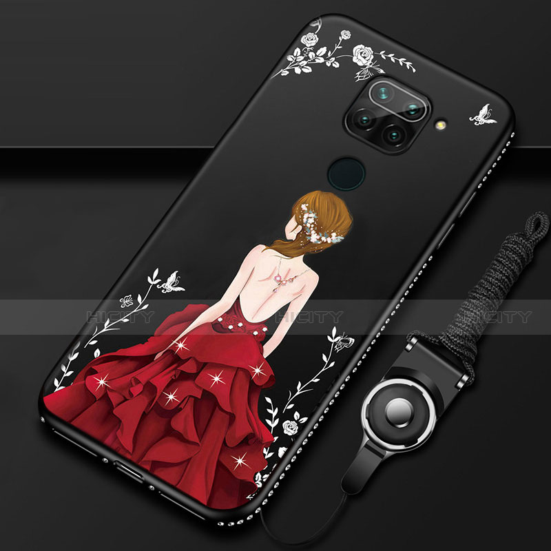 Handyhülle Silikon Hülle Gummi Schutzhülle Flexible Motiv Kleid Mädchen K01 für Xiaomi Redmi Note 9