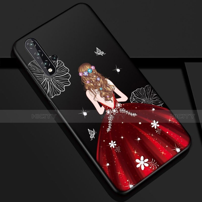 Handyhülle Silikon Hülle Gummi Schutzhülle Flexible Motiv Kleid Mädchen S01 für Huawei Nova 5