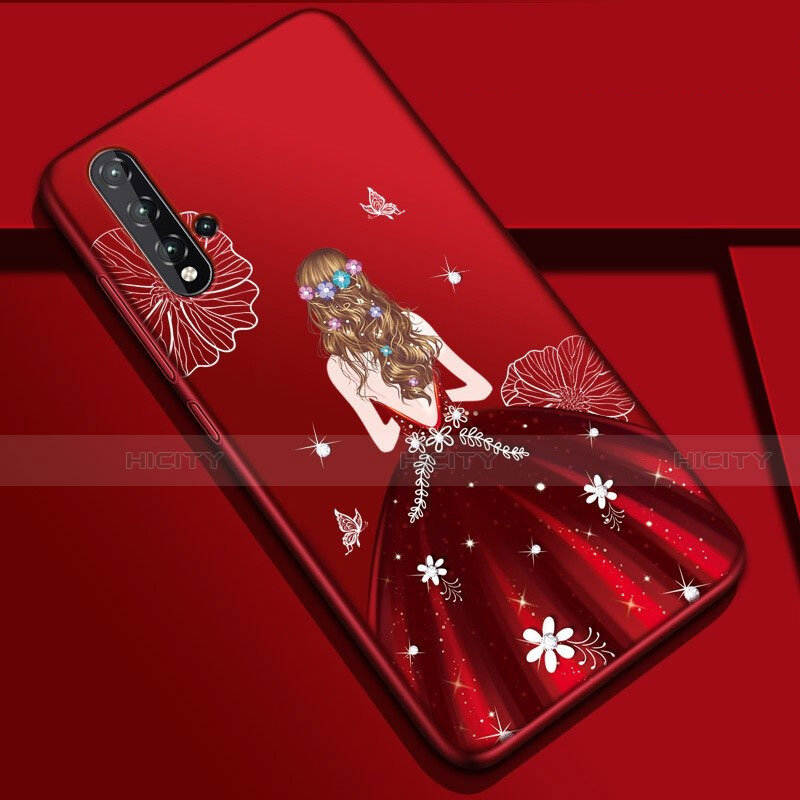 Handyhülle Silikon Hülle Gummi Schutzhülle Flexible Motiv Kleid Mädchen S01 für Huawei Nova 5