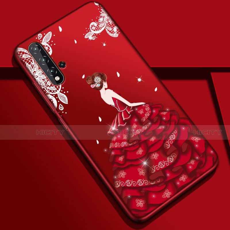 Handyhülle Silikon Hülle Gummi Schutzhülle Flexible Motiv Kleid Mädchen S01 für Huawei Nova 5