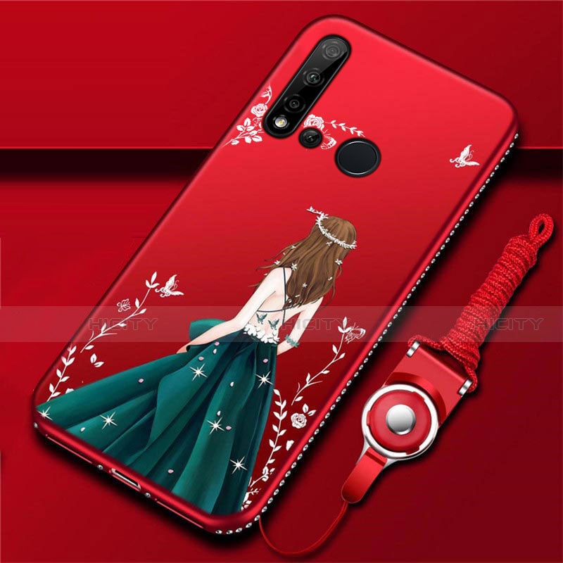 Handyhülle Silikon Hülle Gummi Schutzhülle Flexible Motiv Kleid Mädchen S01 für Huawei Nova 5i Plusfarbig Plus