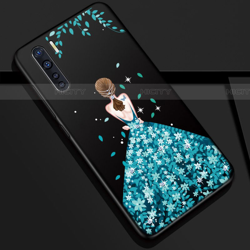 Handyhülle Silikon Hülle Gummi Schutzhülle Flexible Motiv Kleid Mädchen S01 für Oppo A91