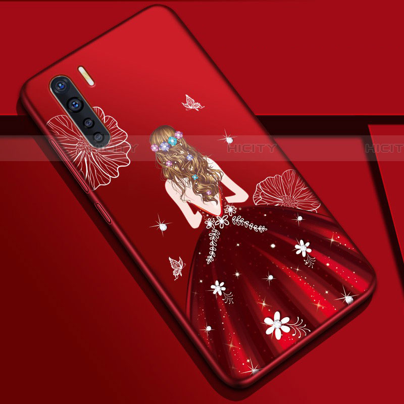 Handyhülle Silikon Hülle Gummi Schutzhülle Flexible Motiv Kleid Mädchen S01 für Oppo A91