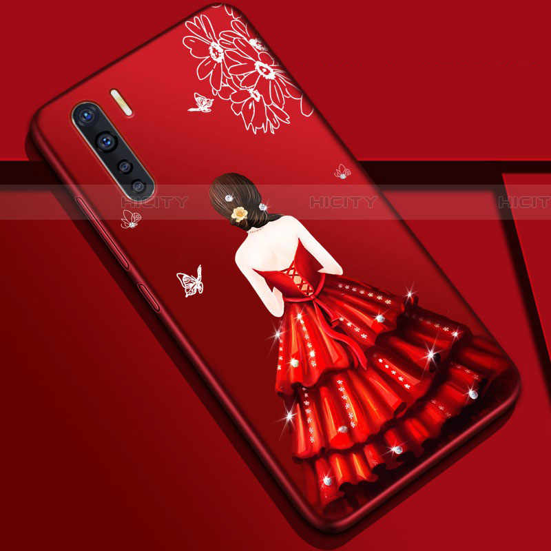 Handyhülle Silikon Hülle Gummi Schutzhülle Flexible Motiv Kleid Mädchen S01 für Oppo A91