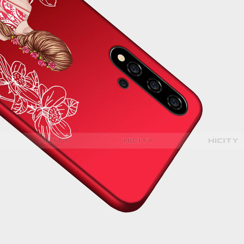 Handyhülle Silikon Hülle Gummi Schutzhülle Flexible Motiv Kleid Mädchen S02 für Huawei Nova 5 groß