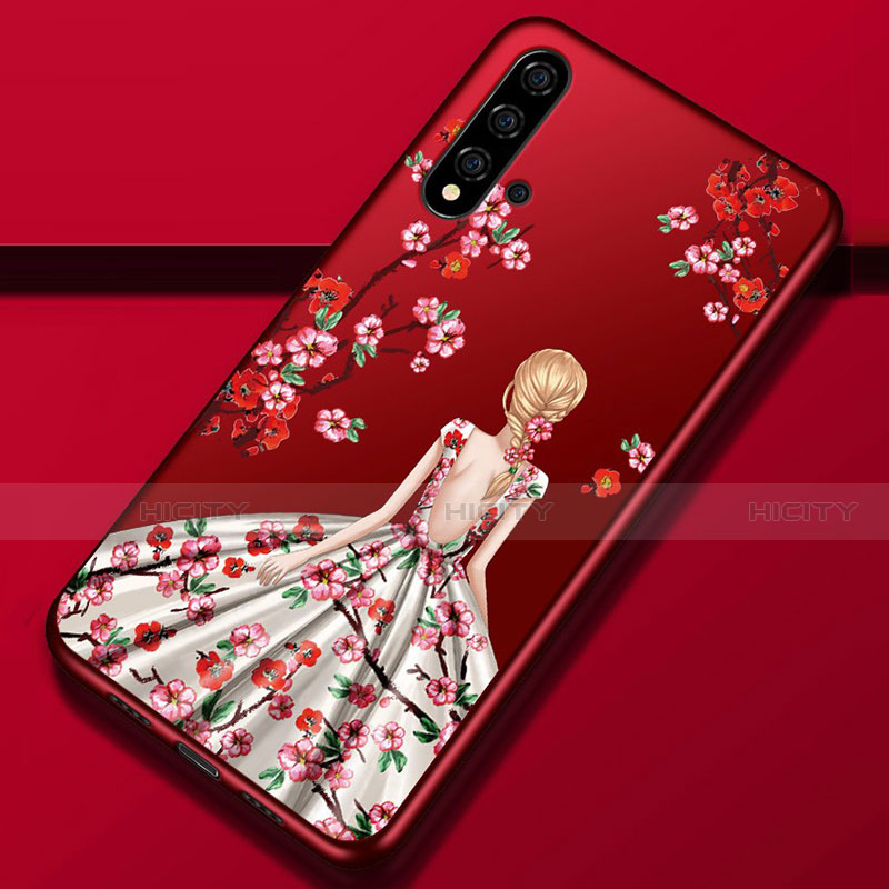 Handyhülle Silikon Hülle Gummi Schutzhülle Flexible Motiv Kleid Mädchen S02 für Huawei Nova 5 Plusfarbig Plus