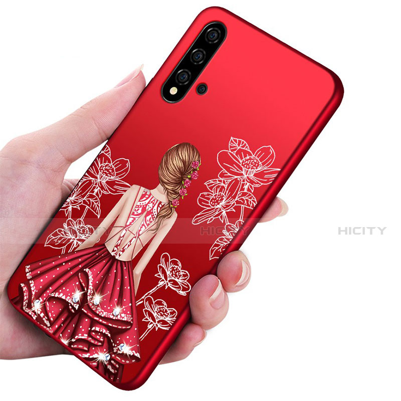 Handyhülle Silikon Hülle Gummi Schutzhülle Flexible Motiv Kleid Mädchen S02 für Huawei Nova 5 Pro groß