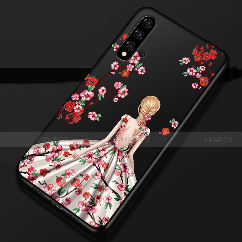 Handyhülle Silikon Hülle Gummi Schutzhülle Flexible Motiv Kleid Mädchen S02 für Huawei Nova 5 Pro groß