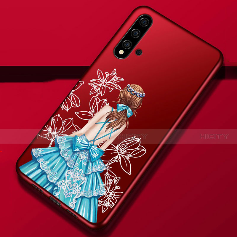 Handyhülle Silikon Hülle Gummi Schutzhülle Flexible Motiv Kleid Mädchen S02 für Huawei Nova 5 Pro