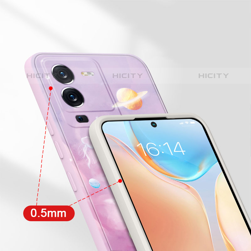 Handyhülle Silikon Hülle Gummi Schutzhülle Flexible Sternenhimmel S01 für Vivo V25 Pro 5G groß