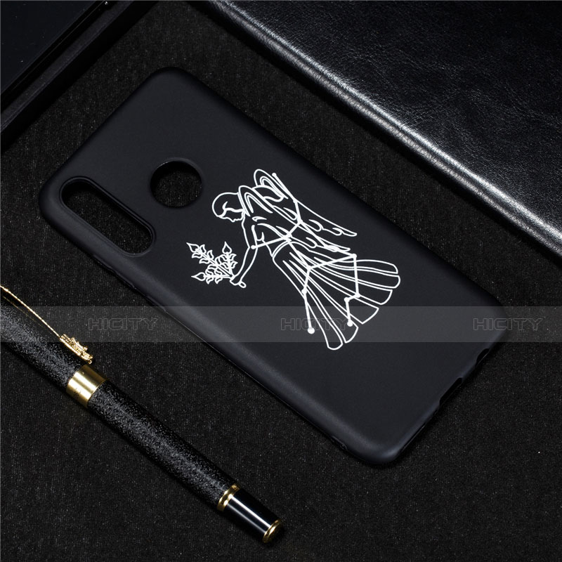 Handyhülle Silikon Hülle Gummi Schutzhülle Konstellation S07 für Huawei P30 Lite New Edition Schwarz