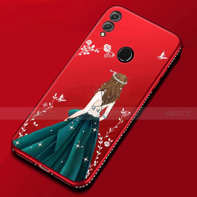 Handyhülle Silikon Hülle Gummi Schutzhülle Motiv Kleid Mädchen für Huawei Honor 8X Plusfarbig Plus