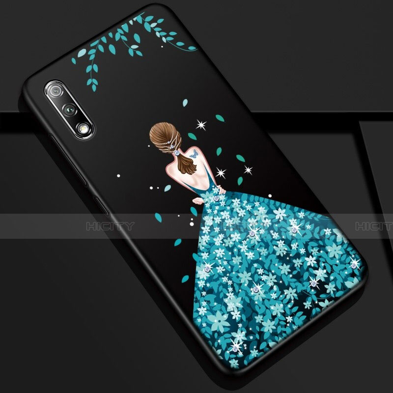 Handyhülle Silikon Hülle Gummi Schutzhülle Motiv Kleid Mädchen für Huawei Honor 9X groß