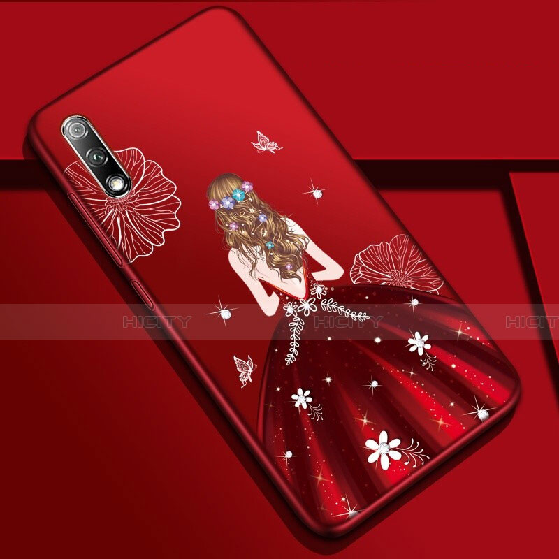 Handyhülle Silikon Hülle Gummi Schutzhülle Motiv Kleid Mädchen für Huawei Honor 9X groß