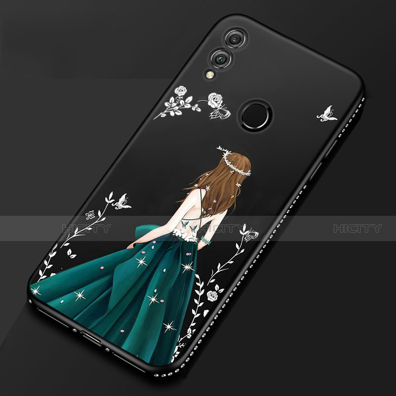 Handyhülle Silikon Hülle Gummi Schutzhülle Motiv Kleid Mädchen für Huawei Honor View 10 Lite Schwarz Plus