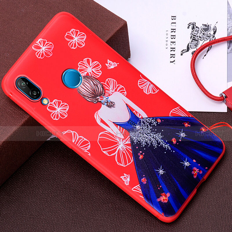 Handyhülle Silikon Hülle Gummi Schutzhülle Motiv Kleid Mädchen für Huawei Nova 3e groß